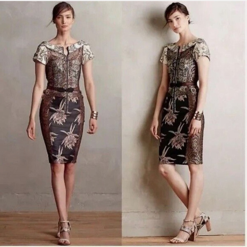 Beguile by Byron Lars size 8 brocade embroidered dress. Anthropologie New Tags.